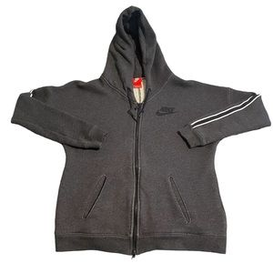 Nike Women's Charcoal Hoodie with White Stripes